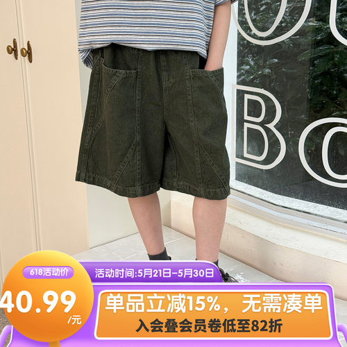 儿童短裤2026新款夏季童装男孩五分裤宽松小童裤子夏装贴标牛仔裤