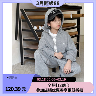 2025新款男童套装儿童春秋款帅气运动卫衣男女孩秋季两件套衣服潮