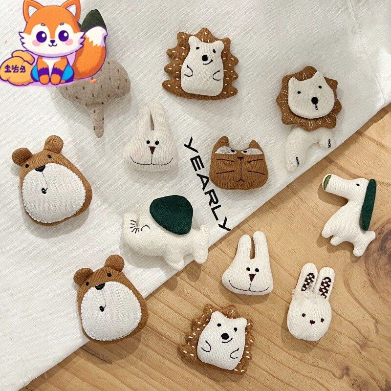 ins风韩式布艺卡通兔子手作胸针宝宝衣服袜子徽章diy挂饰配饰辅料
