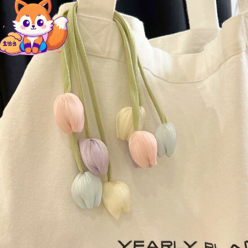 ins布艺双头郁金香花苞花朵装饰辅料裙子衣服书包手工diy挂件配饰