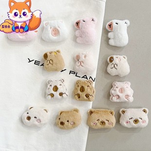 迷你卡皮巴拉小豚鼠卡通玩偶头饰发夹配饰学生书包胸针头绳辅料