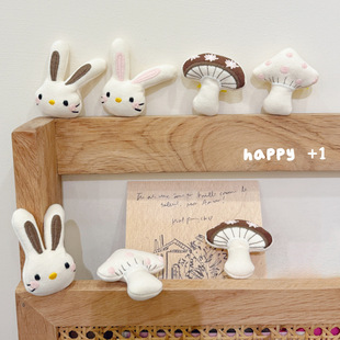 卡通布艺小兔子蘑菇造型玩偶饰品配件书包别针打底裤袜子装饰辅料