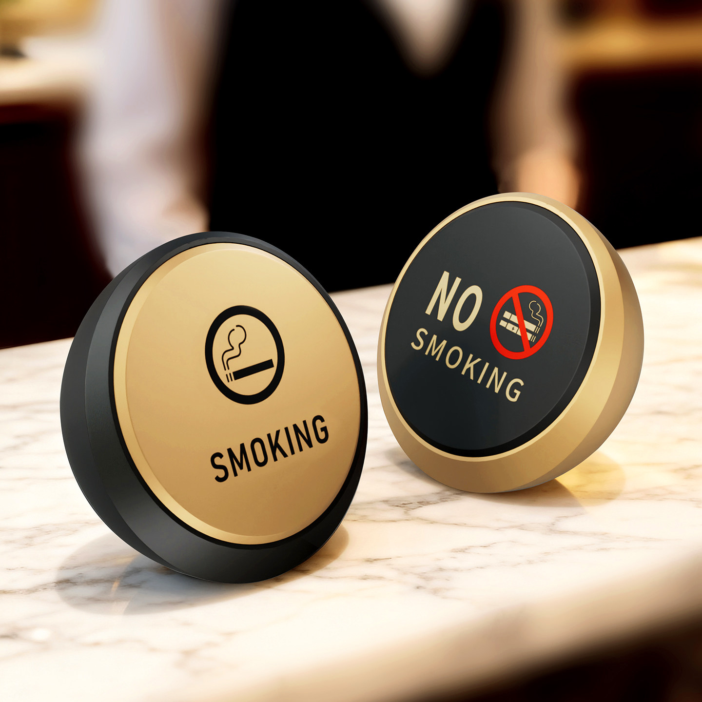 酒店请勿吸烟球形桌牌餐厅禁止吸烟提示牌民宿宾馆床头禁烟标识牌