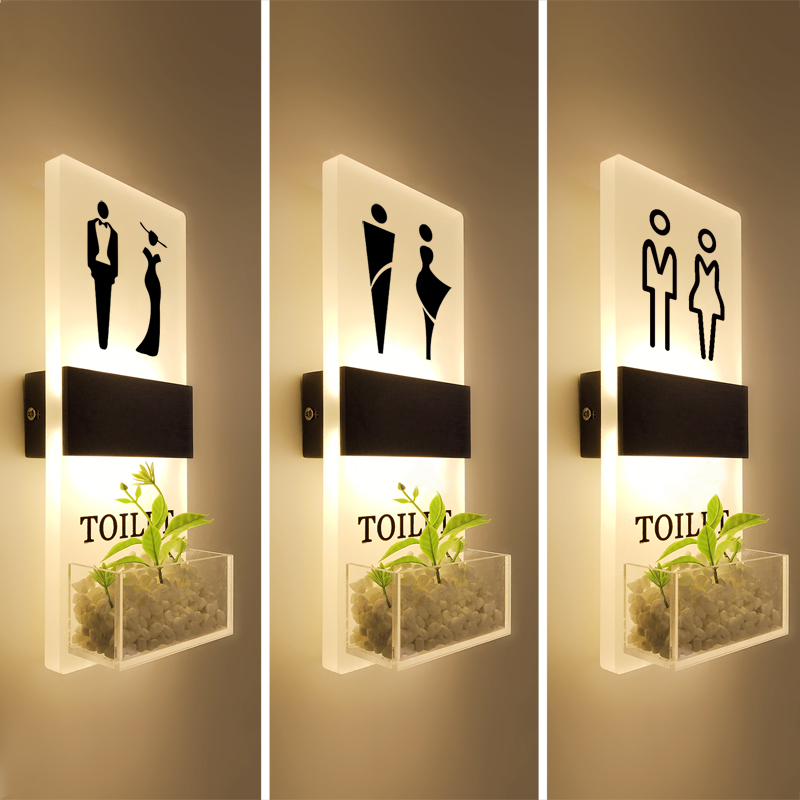 高档卫生间发光门牌wc灯男女logo