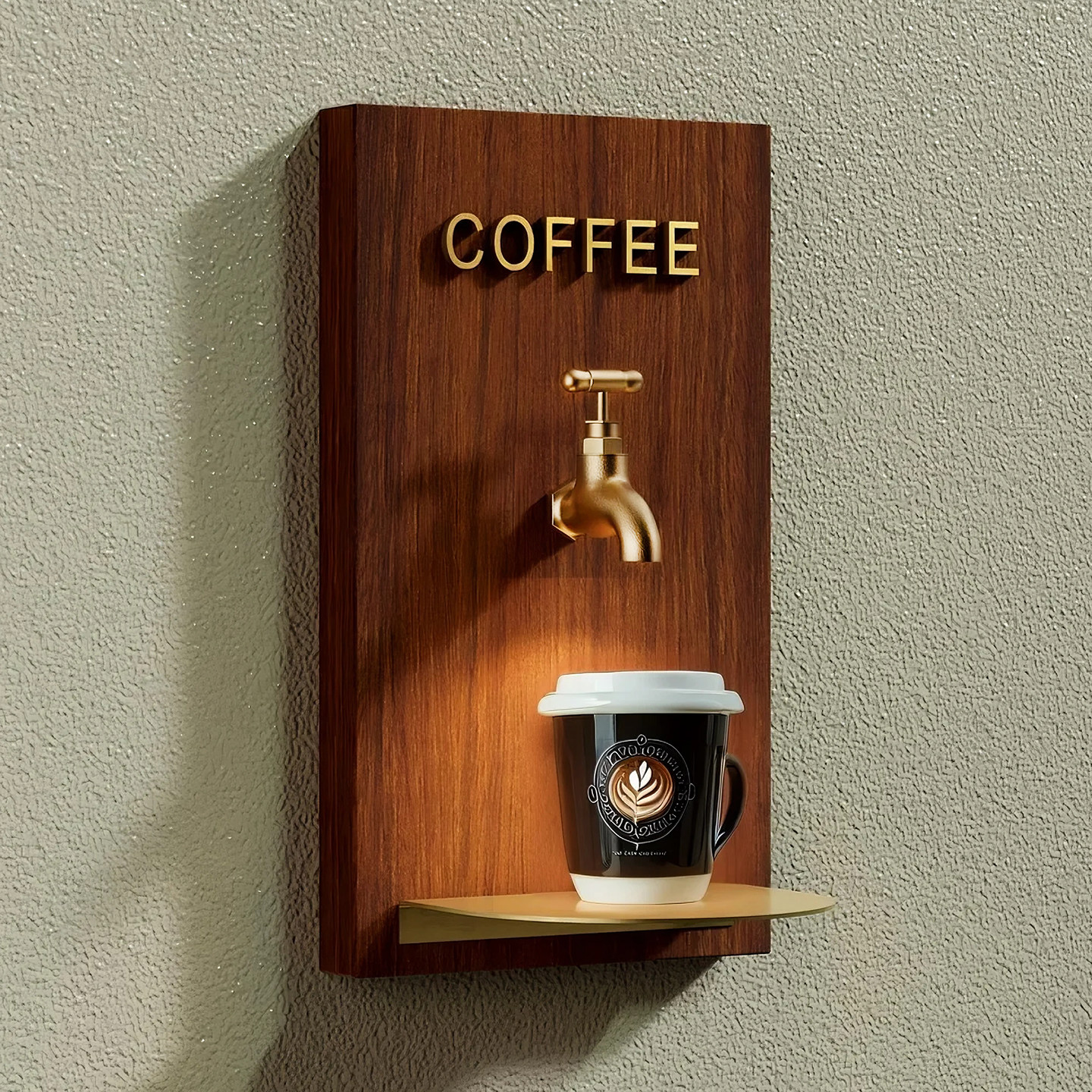 小酒馆饮品奶茶店门口趣味招牌咖啡店水龙头松弛感装置挂牌定制