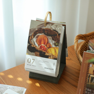 复古文艺台历摆件 2026年复古怀旧翻页日历精选365天文艺艺术美照