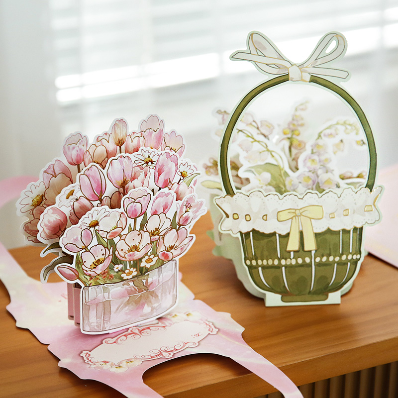 3D立体花束高级感贺卡