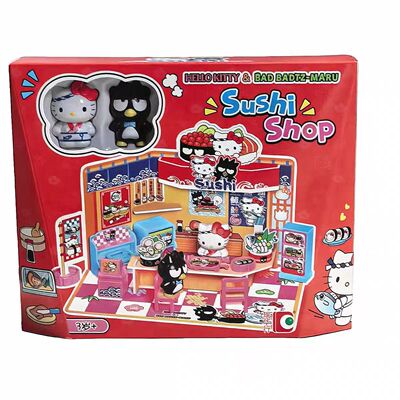 Hellokitty凯蒂猫 街角物语酷企鹅寿司店仿真迷你过家家儿童玩具