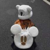 DSYQCYP设计秋冬新款 毛绒米奇可爱卡通双肩包米老鼠背包