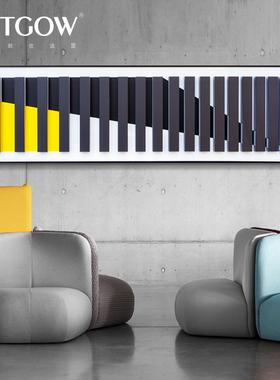 现代简约黄色抽象3D亚克力客厅装饰画卧室挂画横幅撞色样板房壁画