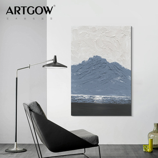 《山海》海边风景山脉玄关画现代简约装饰画酒店会所样板间挂画