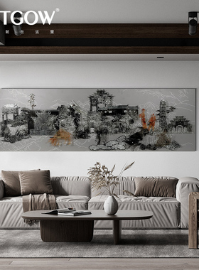 新中式古风建筑动态装置画