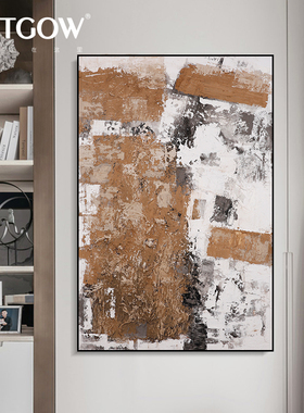 ARTGOW原创手绘 |《映白》现代wabisabi客厅抽象装饰画巨幅挂画
