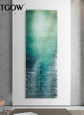 简约现代轻奢实物画绿色渐变3D立体挂画亚克力雕刻装置客厅装饰画