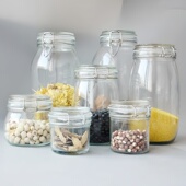 玻璃密封收纳储物调料罐食品级带盖厨房分装 瓶小干果茶叶糖果罐子