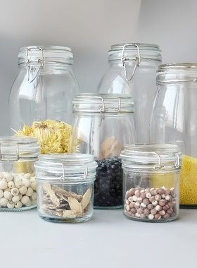 玻璃密封收纳储物调料罐食品级带盖厨房分装瓶小干果茶叶糖果罐子