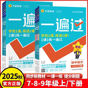 初三同步教材专项训练必刷练习册一课一练高效刷题辅导资料书 2025秋一遍过初中九年级上册下册数学物理化学语文英语政治历史人教版