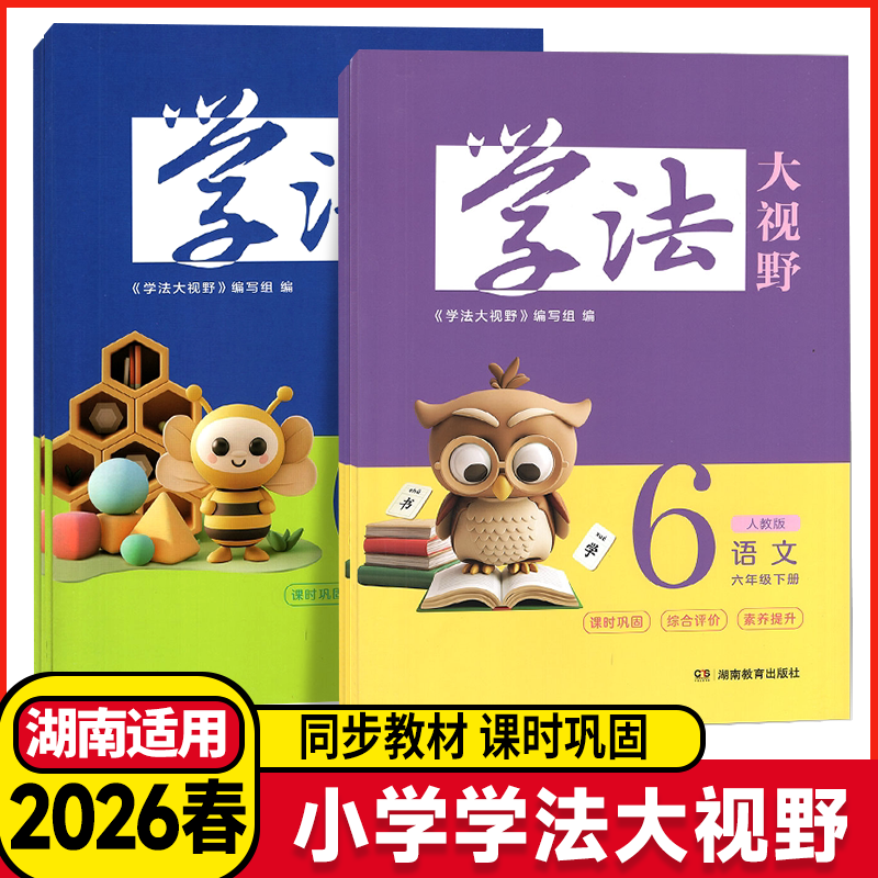 湖南适用2026年全新正版学法大视野小学三年级四年级五年级六年级下册上册全语文数学英语人教 附答案 湖南教育出版社正版