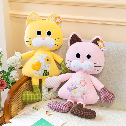可爱布衣猫咪毛绒安抚抱枕公仔