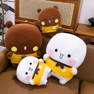 可爱一二布布熊猫毛绒玩具公仔抱枕呆萌情侣玩偶儿童生日礼物大号