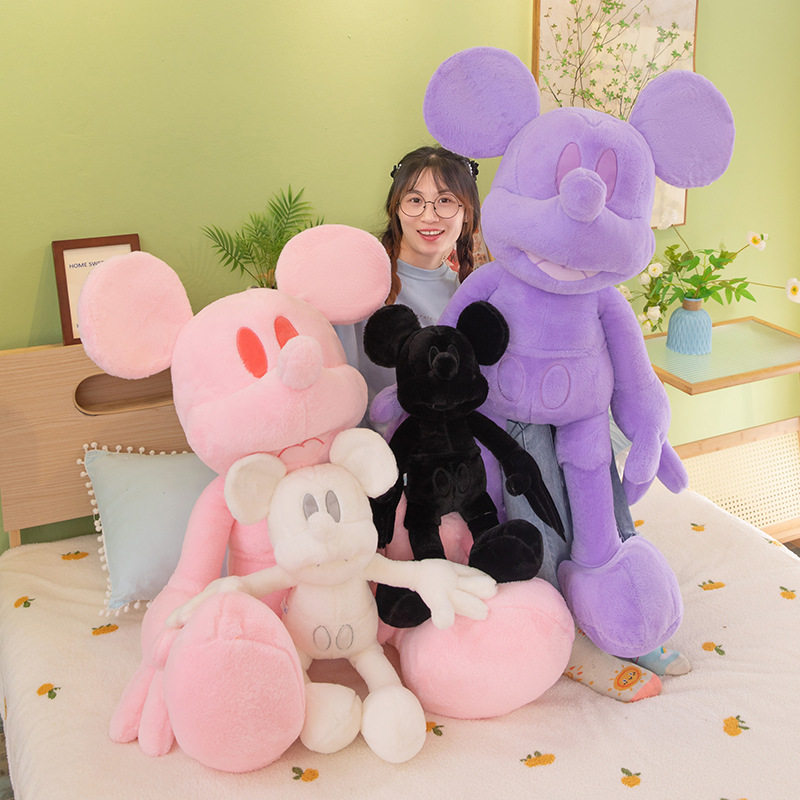 新款米奇毛绒公仔玩偶布娃娃可爱儿童玩具女生日礼物黑白色超大号