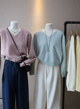 []秋冬新韩版超好看厚实领时尚百搭软糯针织毛衣女