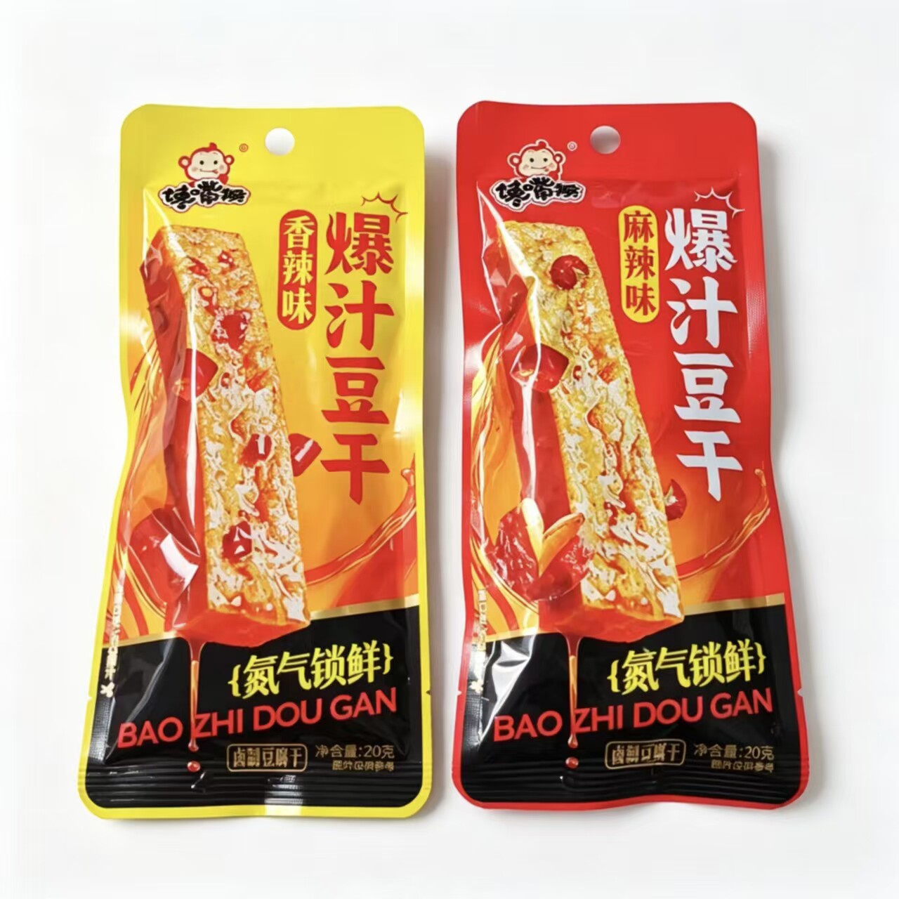馋嘴猴爆汁豆干麻辣香辣味氮气锁鲜爆辣美味休闲零食办公解馋小吃
