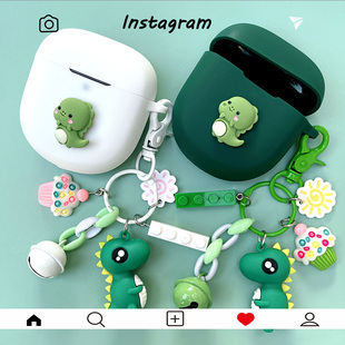 适用BOSE QC消噪耳塞大鲨2代蓝牙耳机保护套Bose Ultra大鲨4代耳机套Bose Ultra大鲨3代可爱恐龙硅胶软壳