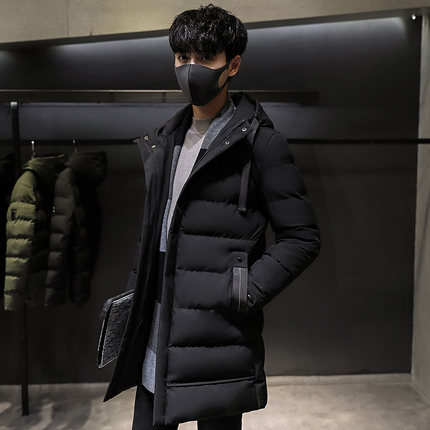 冬季加厚棉衣男2023新款潮流韩版修身保暖棉袄男士中长款连帽外套