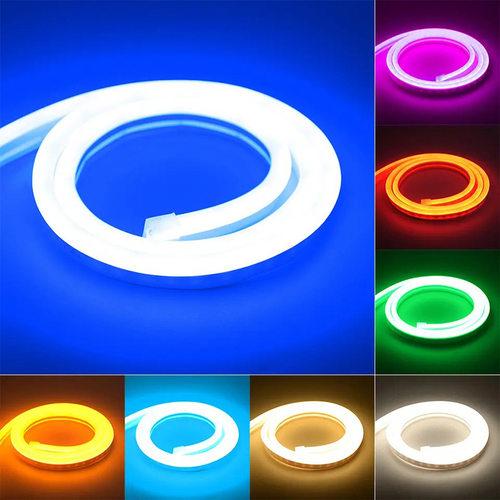 霓虹软灯条8*16mm 纯硅胶柔性RGB七彩防水灯带 neon strips 24V