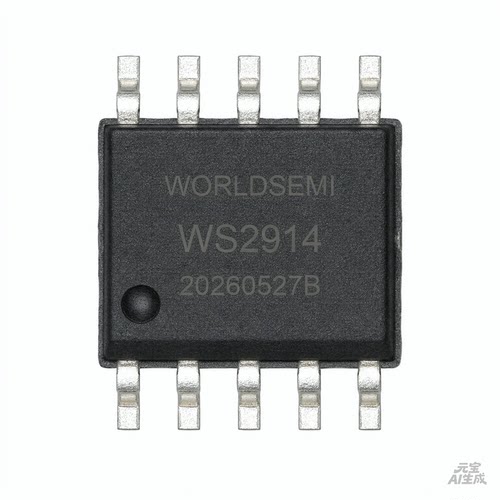 WS2914全彩LED驱动IC SOP-10 RGBW四通道16位PWM灰度单线断点续传