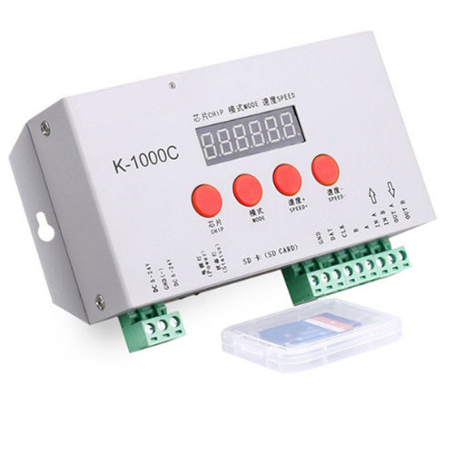 幻彩SD卡控制器K-1000C可编程控制器可写码DMX512全彩控制器