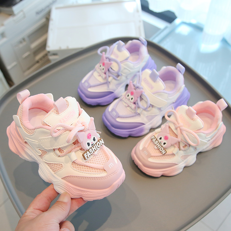 女童运动鞋儿童跑步鞋库洛米老爹鞋2025春秋新款网面童鞋宝宝鞋子