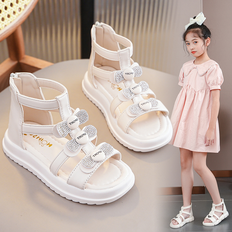 女童凉鞋罗马鞋2025夏季新款宝宝软底公主鞋女孩儿童沙滩鞋女童鞋