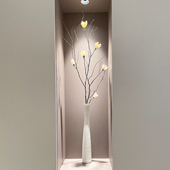 细高陶瓷花瓶干花插花器白色电视柜开放格玄关柜装 宋式 美学长款 饰