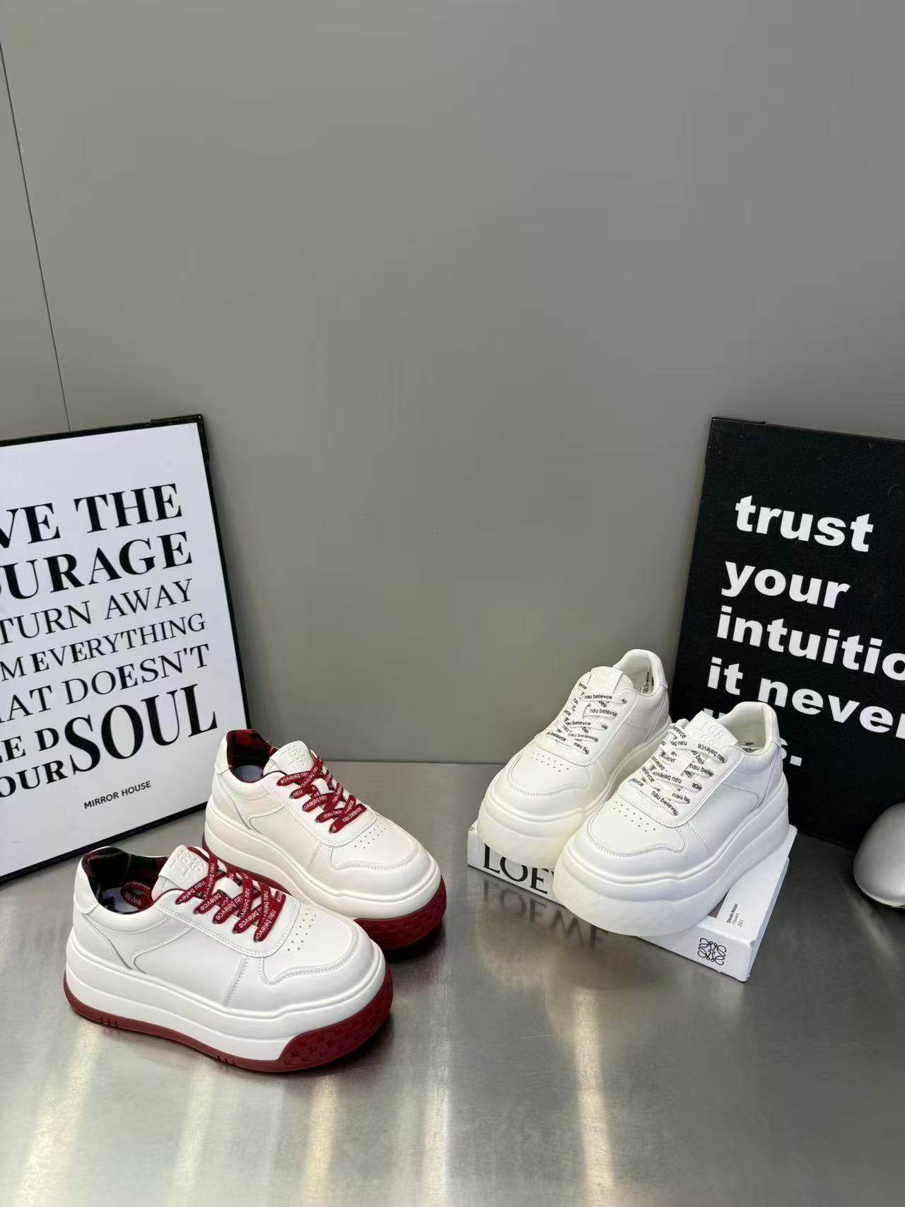 2026早春新款欧货真皮系带厚底增高舒适百搭休闲简约小众松糕鞋伊,女鞋,松糕（摇摇）鞋,淘宝优惠券,粉丝福利购,淘宝优惠卷