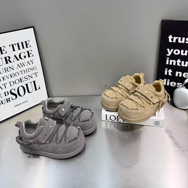 5cm真皮欧洲站系带复古绑带丑萌面包鞋2026勃肯鞋内增高休闲鞋翠