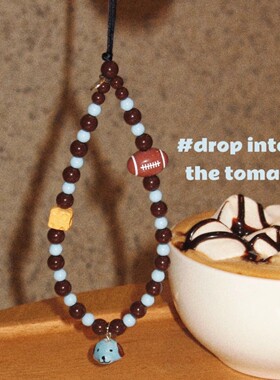 小狗橄榄球原创ins风美拉德系手机链挂绳ccd拍立得相机链挂饰挂件