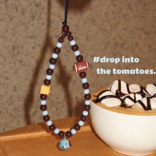 小狗橄榄球原创ins风美拉德系手机链挂绳ccd拍立得相机链挂饰挂件