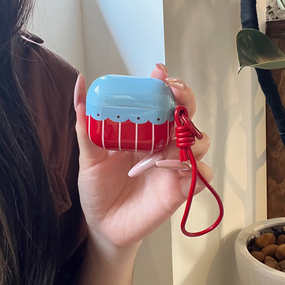 airpods3保护套拼色红条纹苹果airpodspro3无线蓝牙耳机壳4代简约