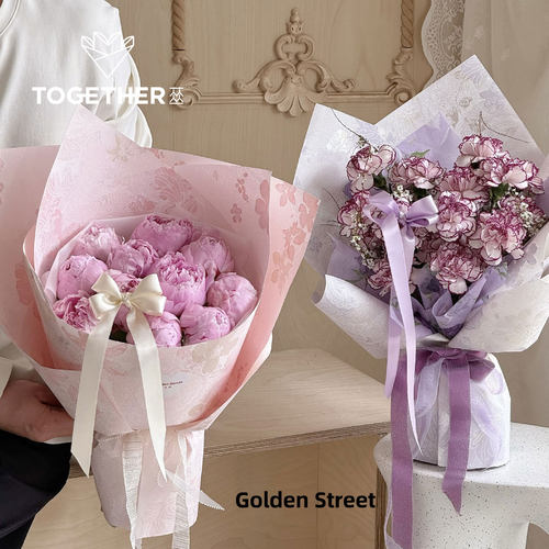 苁丛 花屿晴系列立体浮雕花卉包装纸 鲜花花束包装