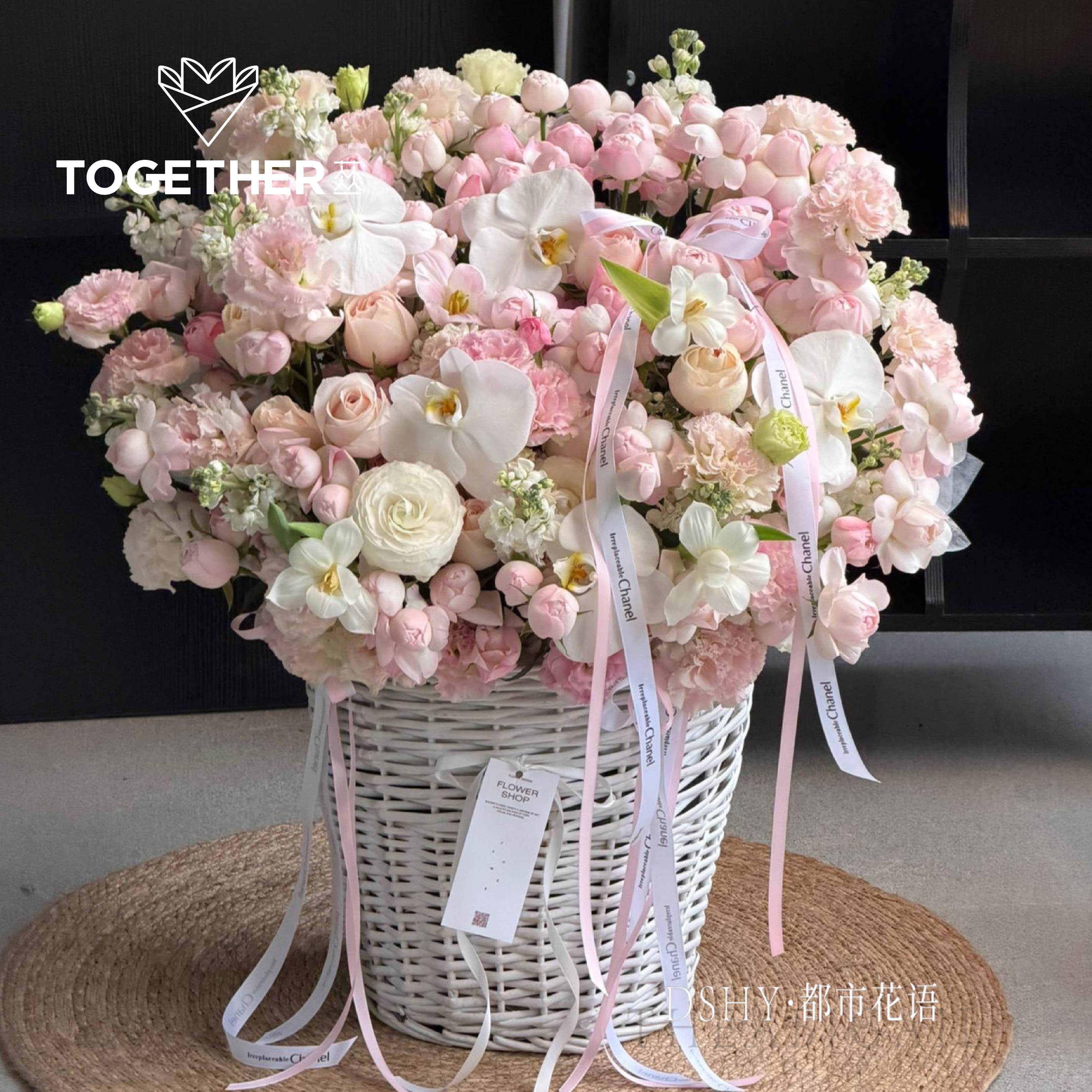 苁丛 超大柳编抱抱篮 韩式藤编花篮 手工编织花篮
