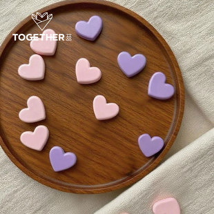 苁丛 彩色迷你爱心木质卡片夹子 塑料爱心照片留言卡片夹