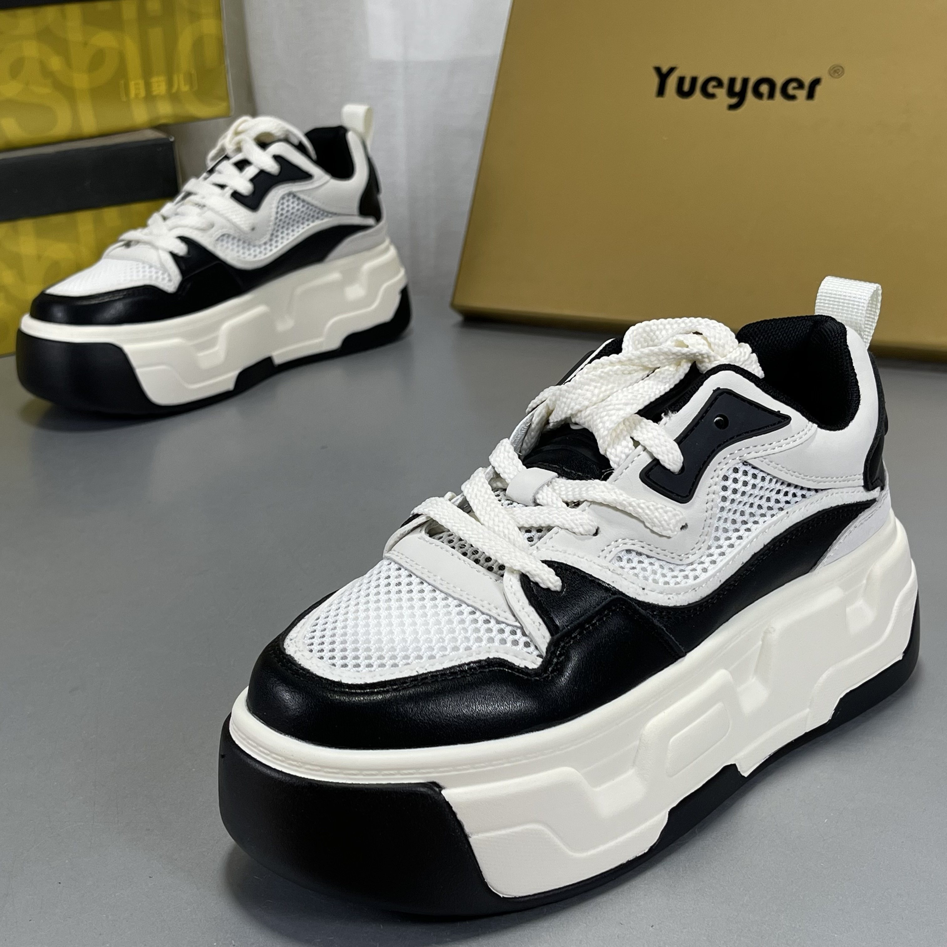 月芽儿正品小白鞋女真皮休闲百搭网面透气厚底小个松糕鞋软底板鞋,女鞋,时尚休闲鞋,淘宝优惠券,粉丝福利购,淘宝优惠卷