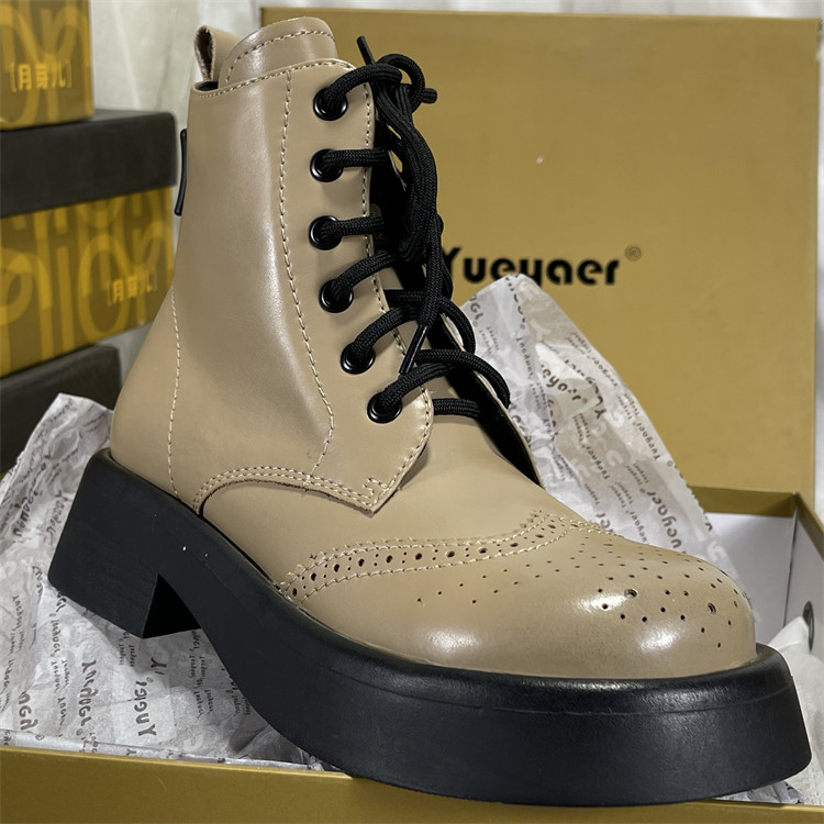 月芽儿英伦风头层牛皮马丁靴女2025秋冬切尔西靴真皮松糕厚底短靴,女鞋,马丁靴,淘宝优惠券,粉丝福利购,淘宝优惠卷