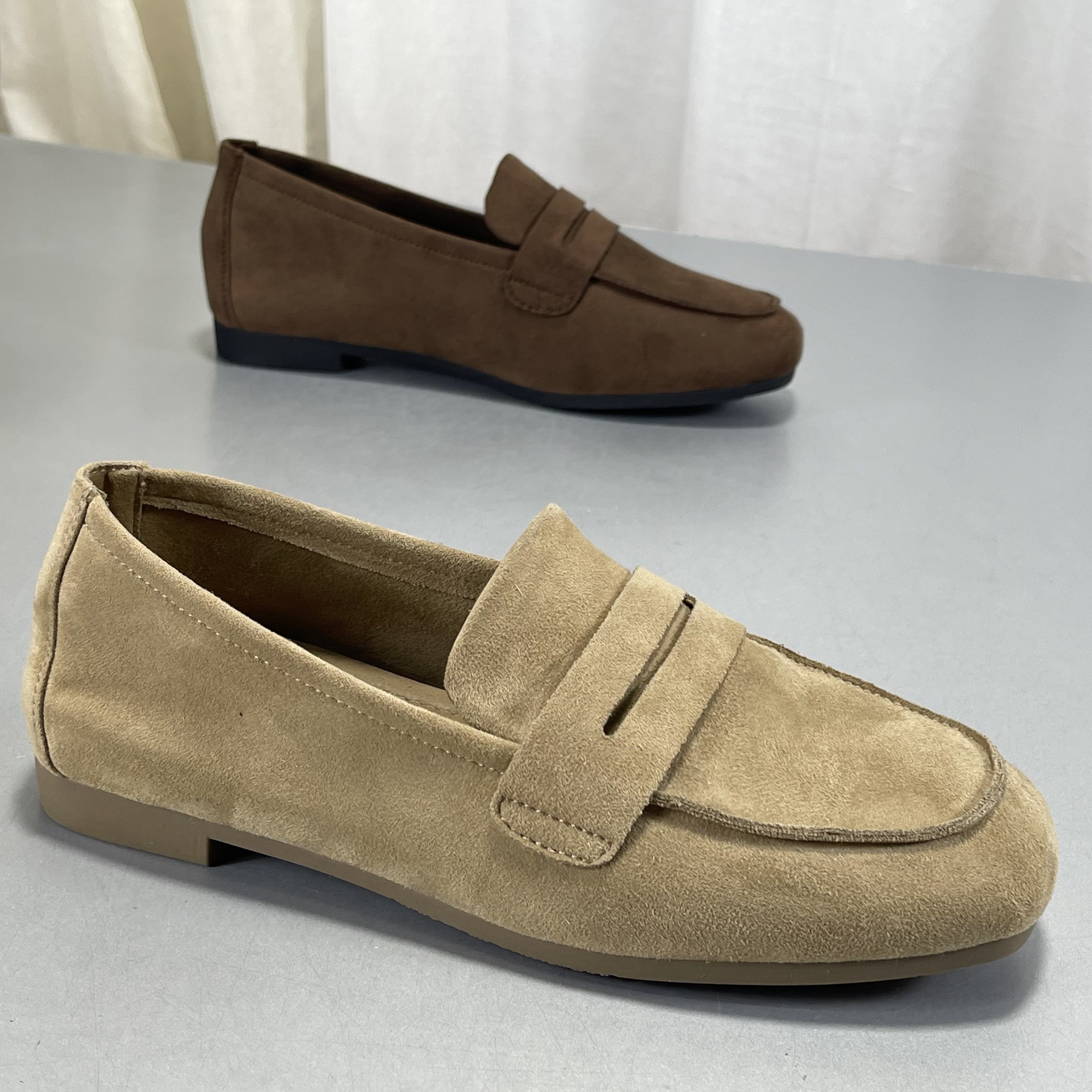 断码女鞋一脚蹬真皮豆豆鞋女2025早春平底磨砂皮勃肯浅口单鞋软底,女鞋,玛丽珍鞋,淘宝优惠券,粉丝福利购,淘宝优惠卷