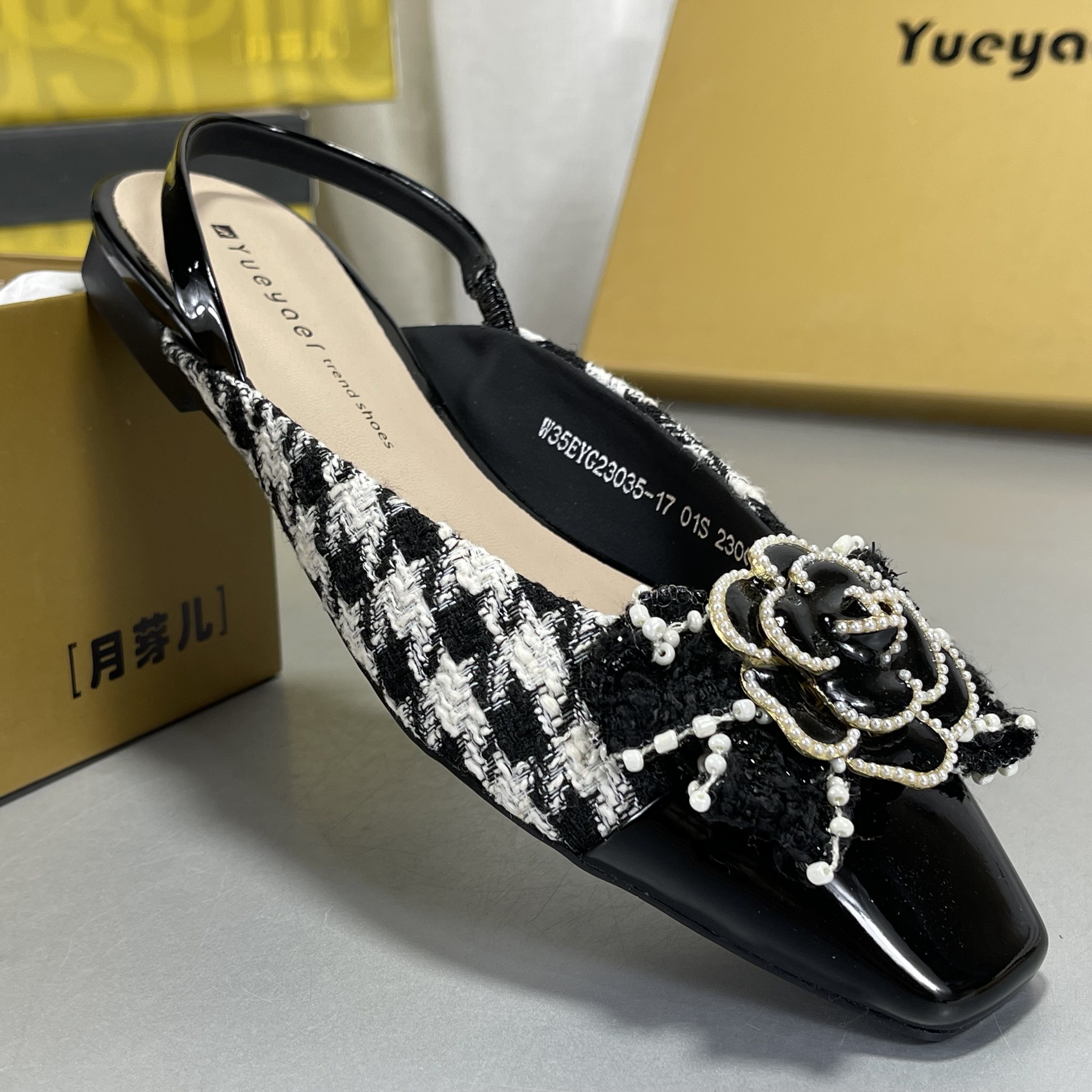 月芽儿女鞋断码甜美风蝴蝶结方头穆勒鞋平底包头后空单鞋配裙气质,女鞋,穆勒鞋,淘宝优惠券,粉丝福利购,淘宝优惠卷