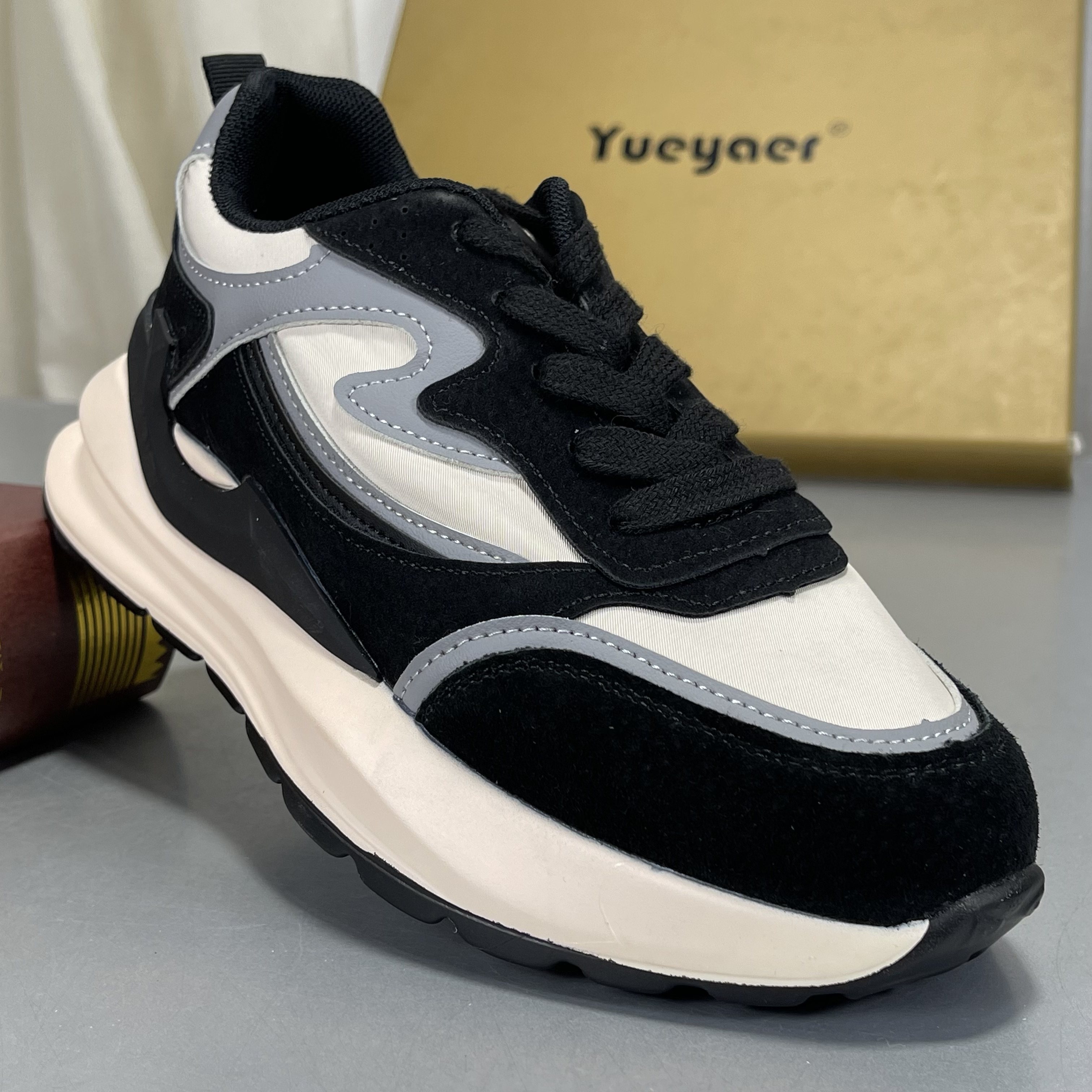 月芽儿牛皮老爹鞋女厚底百搭黑色休闲轻便透气真皮运动鞋得训鞋女,女鞋,时尚休闲鞋,淘宝优惠券,粉丝福利购,淘宝优惠卷