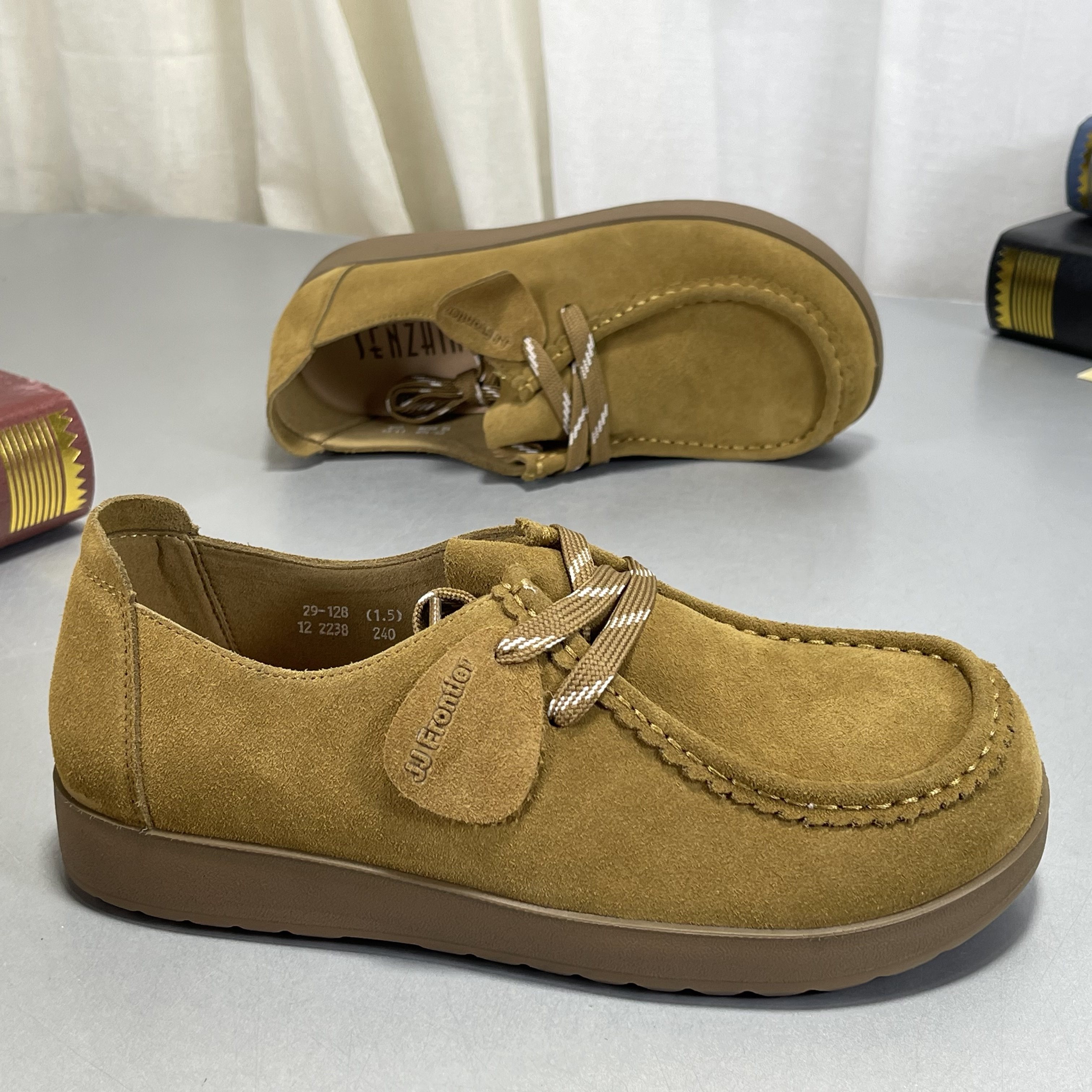 头层牛反绒皮勃肯鞋女2026春季新款复古单鞋通勤舒适袋鼠鞋工作鞋,女鞋,勃肯鞋/软木鞋,淘宝优惠券,粉丝福利购,淘宝优惠卷