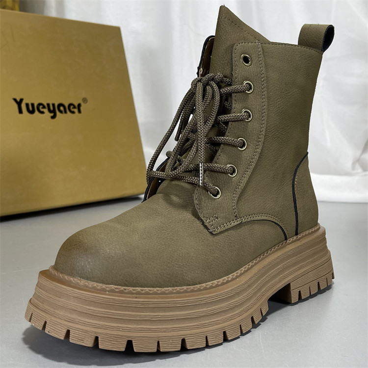 月芽儿加绒厚底马丁靴头层牛皮2025冬季复古小个子增高短靴机车靴,女鞋,骑士靴,淘宝优惠券,粉丝福利购,淘宝优惠卷